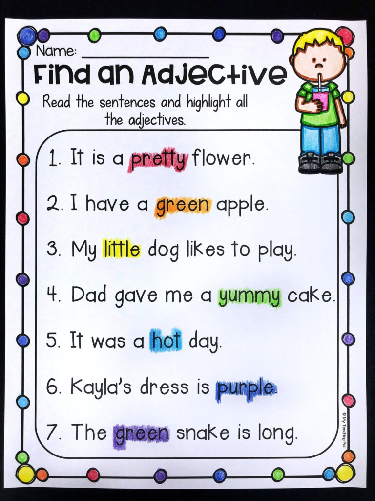 Noun Verb Adjective Worksheet Grammar Worksheet Packet Nouns Adjectives 