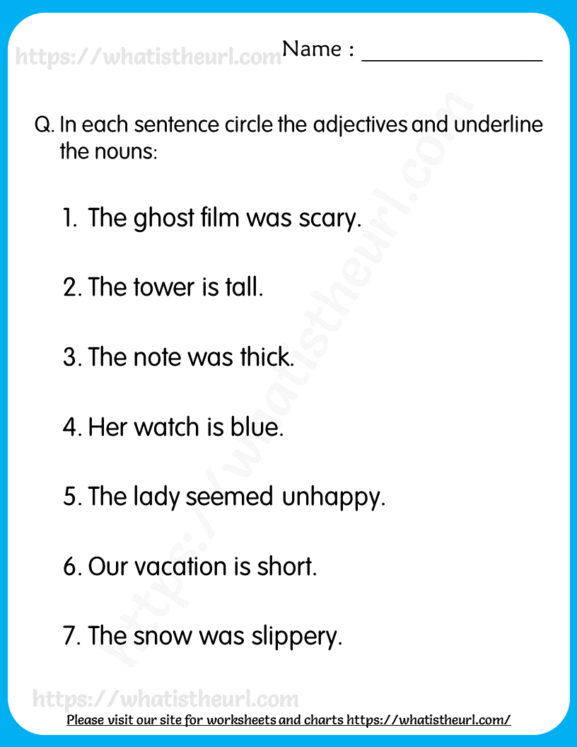 Nouns adjectives worksheets for grade 3 2 Your Home Teacher