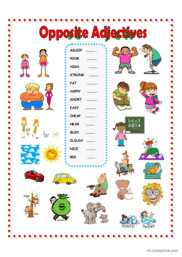 OPPOSITE ADJECTIVES English ESL Worksheets Pdf Doc