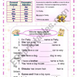 Possessive Adjective ESL Worksheet By Mybelove00