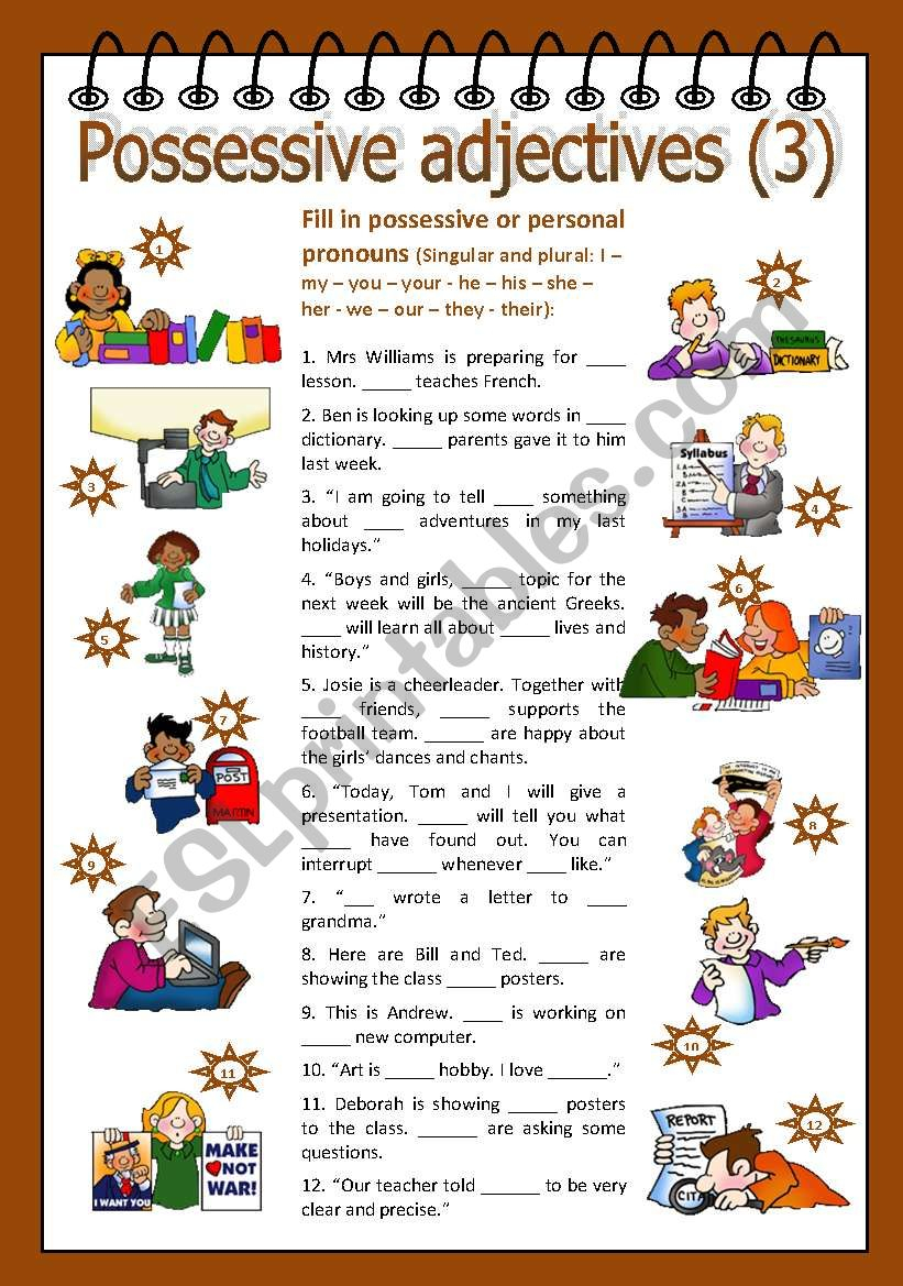 Possessive Adjective Worksheet