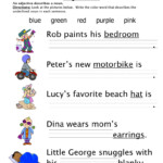 Resource Second Grade Adjectives Colors Worksheet