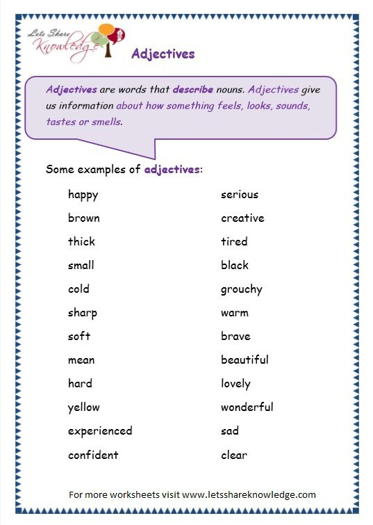 Series Of Adjectives Worksheets Free Printable Adjectives Worksheets
