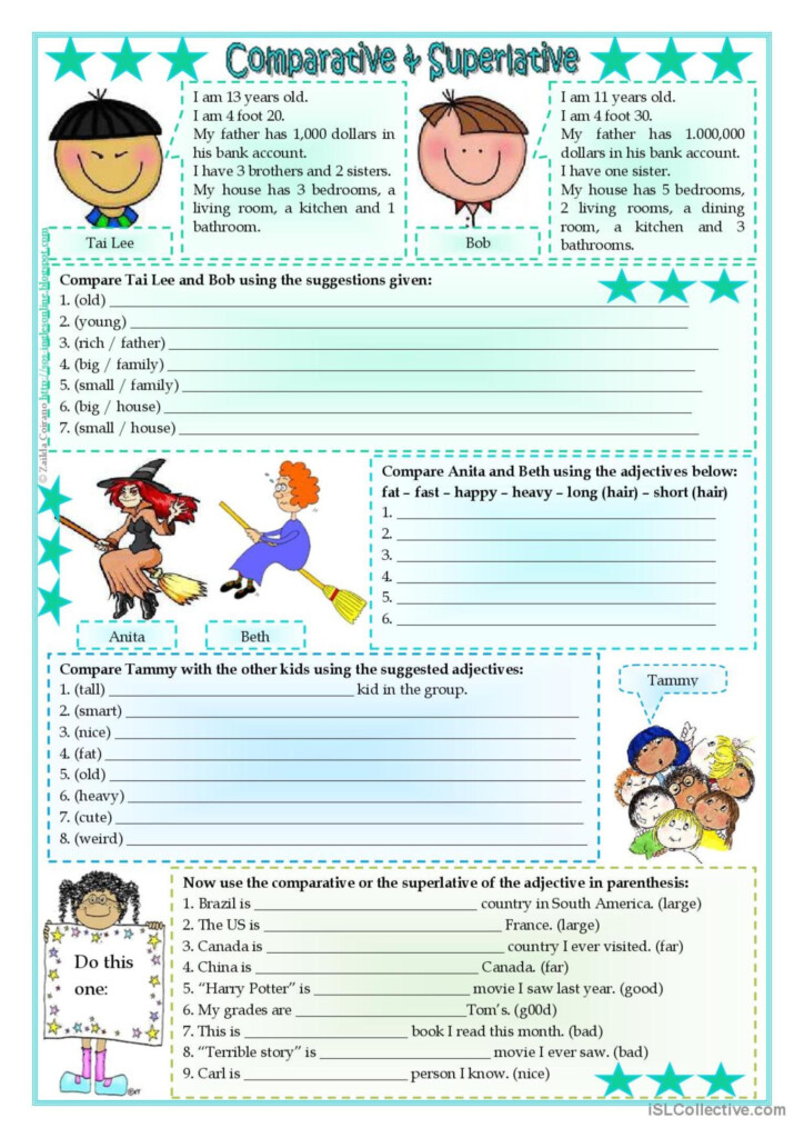 Short Comparatives And Superlatives English ESL Worksheets Pdf Doc