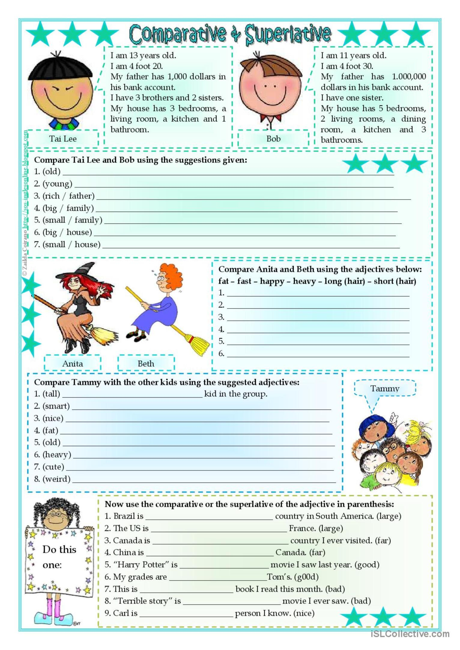 Short Comparatives And Superlatives English ESL Worksheets Pdf Doc