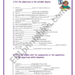 The Degrees Of The Adjectives ESL Worksheet By MMCV In 2020