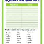 Verb Noun Adjective Pdf Worksheets Free Printable Adjectives Worksheets
